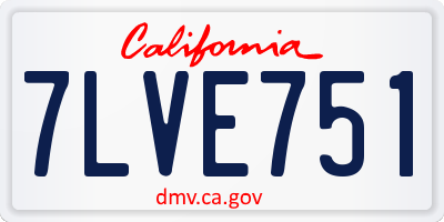 CA license plate 7LVE751