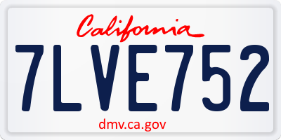 CA license plate 7LVE752