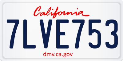 CA license plate 7LVE753
