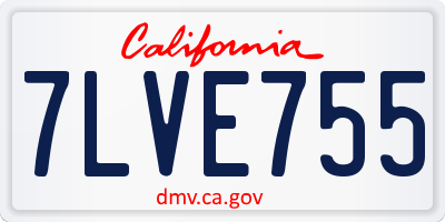 CA license plate 7LVE755