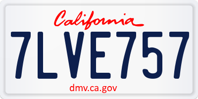 CA license plate 7LVE757