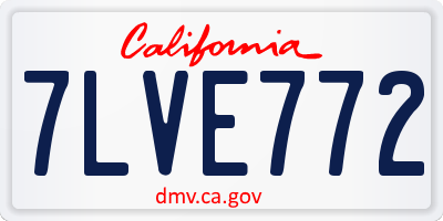 CA license plate 7LVE772