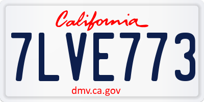 CA license plate 7LVE773