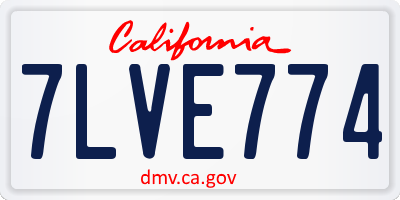 CA license plate 7LVE774