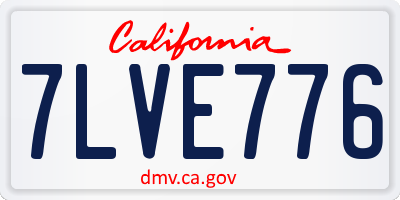CA license plate 7LVE776