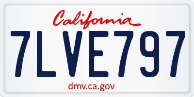 CA license plate 7LVE797