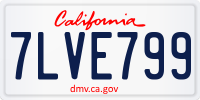 CA license plate 7LVE799