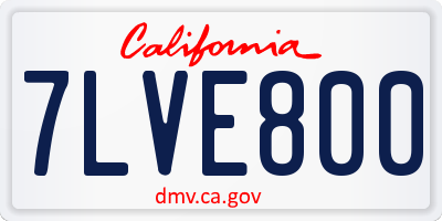 CA license plate 7LVE800