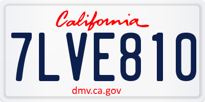 CA license plate 7LVE810