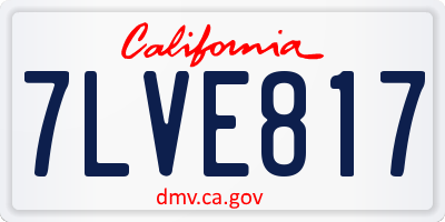 CA license plate 7LVE817