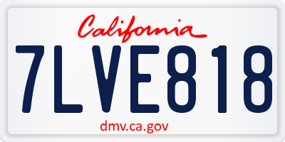 CA license plate 7LVE818