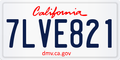 CA license plate 7LVE821