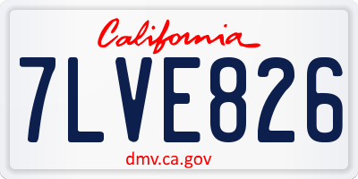 CA license plate 7LVE826