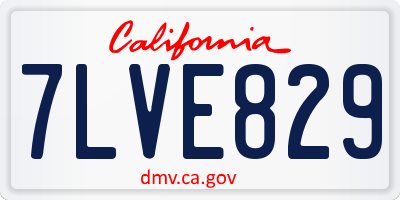 CA license plate 7LVE829