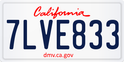 CA license plate 7LVE833