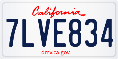 CA license plate 7LVE834