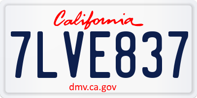CA license plate 7LVE837