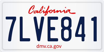 CA license plate 7LVE841