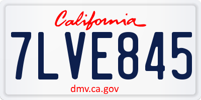 CA license plate 7LVE845