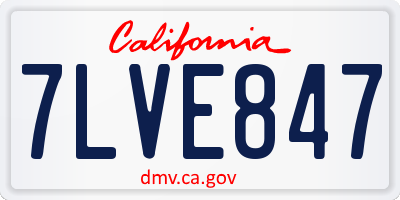 CA license plate 7LVE847