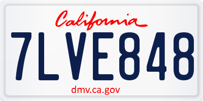 CA license plate 7LVE848