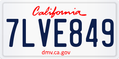 CA license plate 7LVE849