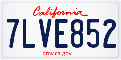 CA license plate 7LVE852