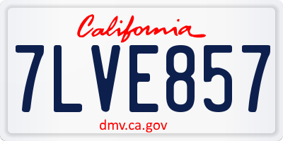 CA license plate 7LVE857