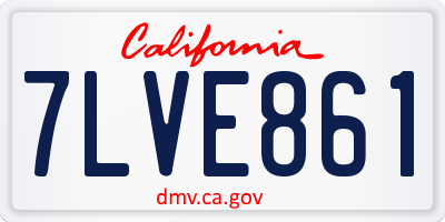 CA license plate 7LVE861