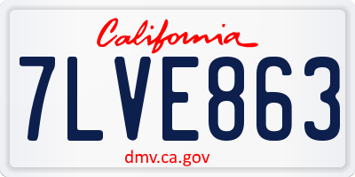 CA license plate 7LVE863