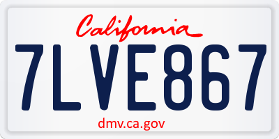 CA license plate 7LVE867