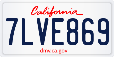CA license plate 7LVE869