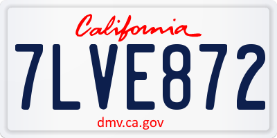 CA license plate 7LVE872