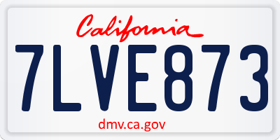 CA license plate 7LVE873