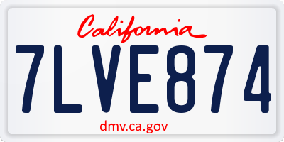 CA license plate 7LVE874