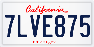 CA license plate 7LVE875