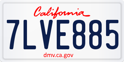 CA license plate 7LVE885