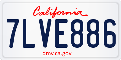 CA license plate 7LVE886