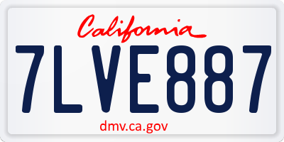 CA license plate 7LVE887