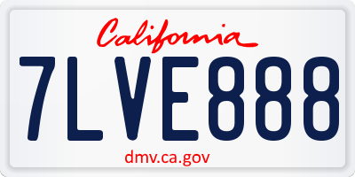 CA license plate 7LVE888
