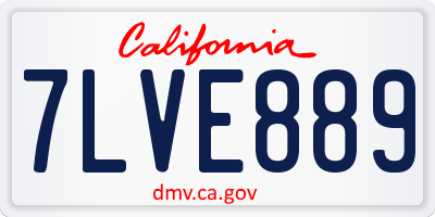CA license plate 7LVE889