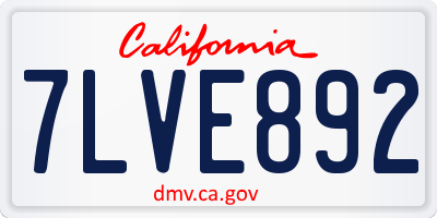 CA license plate 7LVE892