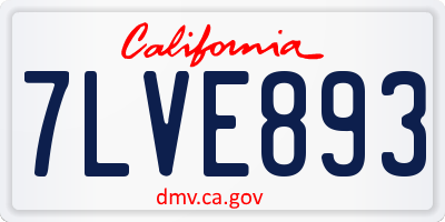 CA license plate 7LVE893