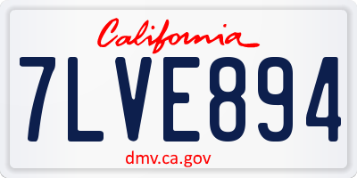 CA license plate 7LVE894