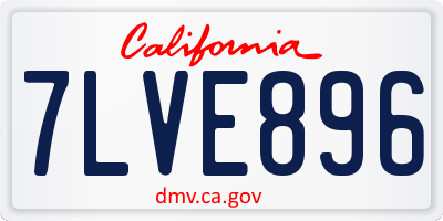 CA license plate 7LVE896