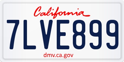 CA license plate 7LVE899