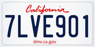 CA license plate 7LVE901