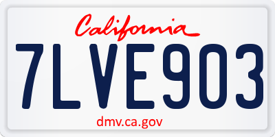 CA license plate 7LVE903
