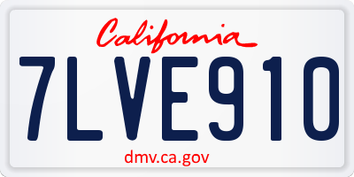 CA license plate 7LVE910