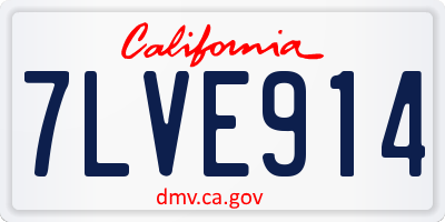 CA license plate 7LVE914